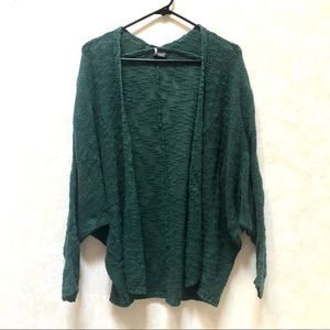 Green Knit Open-front Anthropologie Cardigan